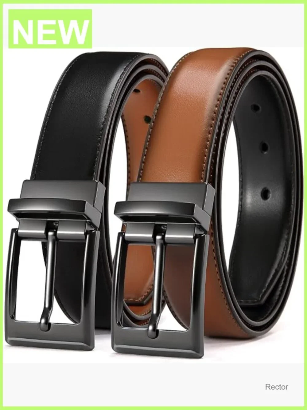 Reversible Leather Dress Belt - Trim to Fit 1.25